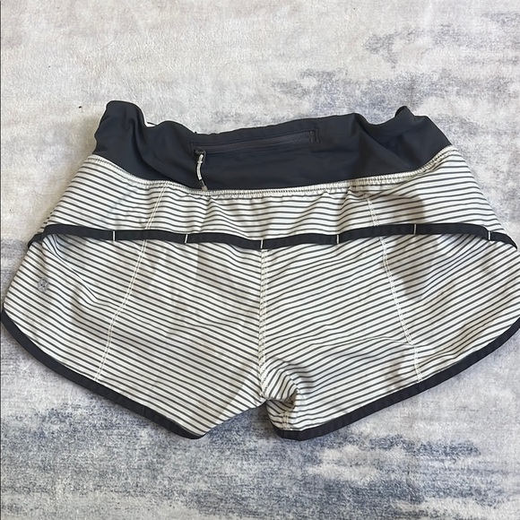 Lululemon Athletica Black and White Athletic Shorts with Relaxed Fit - Picture 2 of 6